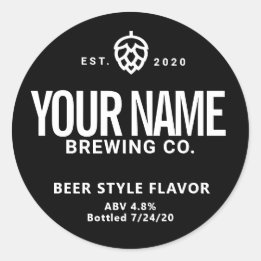 Pegatina Redonda Etiquetas de latón de cerveza personalizado - Camb