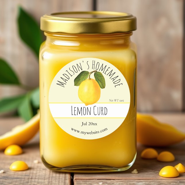 Pegatina Redonda Etiquetas de limón caseras (Subido por el creador)