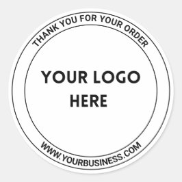 Pegatina Redonda Etiquetas de logotipo de Personalizado monocromo b