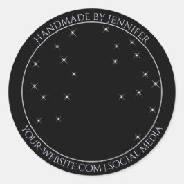 Pegatina Redonda Etiquetas de logotipo de Purpurina azul claro