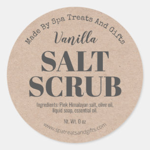 Pegatina Redonda Etiquetas de mango de sal corporal de Kraft para e
