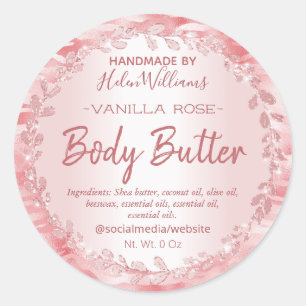 Pegatina Redonda Etiquetas de manteca de papel de cebra de hoja de 