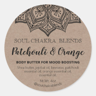 Pegatina Redonda Etiquetas de mezcla de modos de empaque de Kraft M