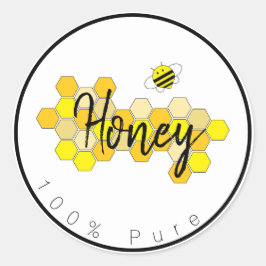 Pegatina Redonda Etiquetas de miel puras