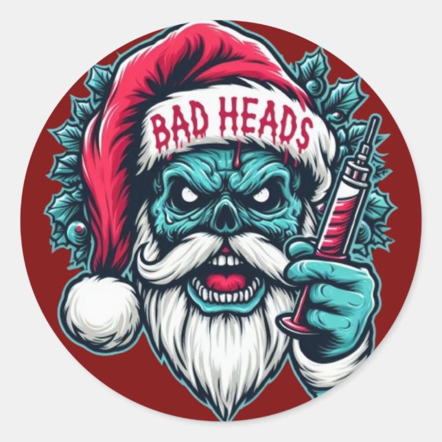 Pegatina Redonda Etiquetas de Navidad (Anverso)