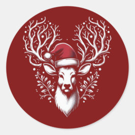 Pegatina Redonda Etiquetas de Navidad