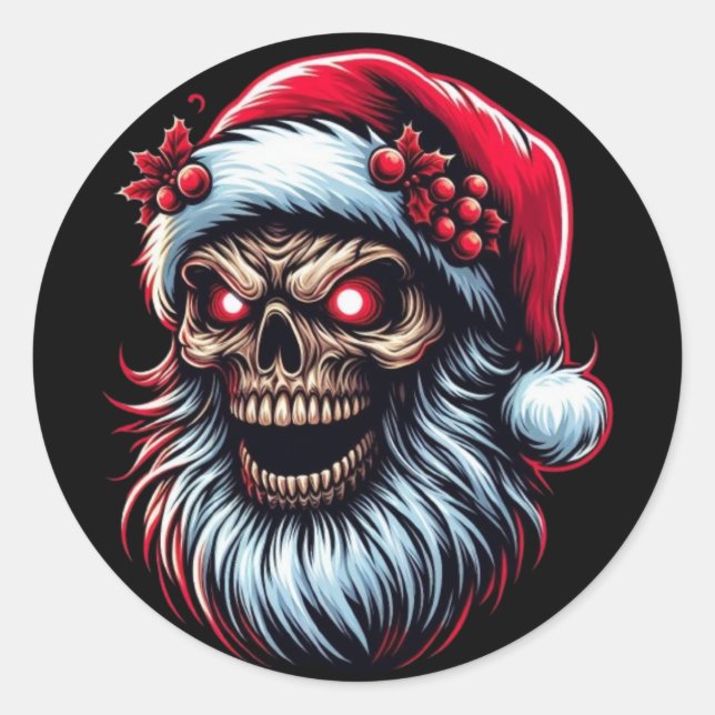 Pegatina Redonda Etiquetas de Navidad (Anverso)