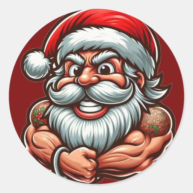 Pegatina Redonda Etiquetas de Navidad (Anverso)