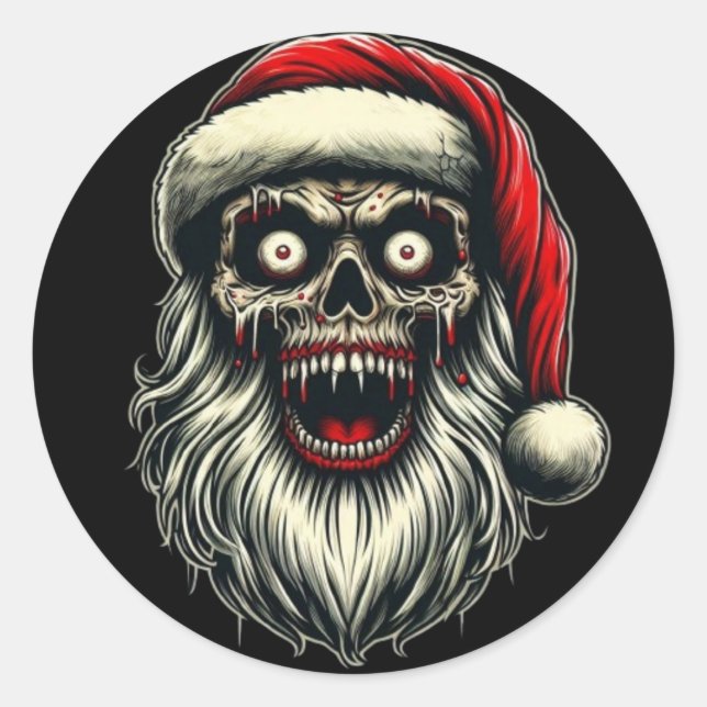 Pegatina Redonda Etiquetas de Navidad (Anverso)