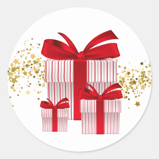 Pegatina Redonda Etiquetas de Navidad (Anverso)