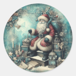 Pegatina Redonda Etiquetas de Navidad - Etiquetas festivas y decora