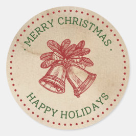 Pegatina Redonda Etiquetas de Navidades de jingle de jingle rojo ve
