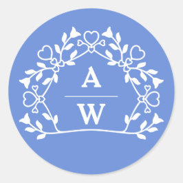 Pegatina Redonda Etiquetas de nombre floral decorativas sobres Boda