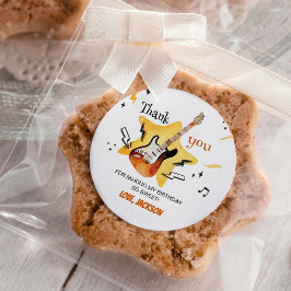 Pegatina Redonda Etiquetas de Pegatinas de cumpleaños de una guitar