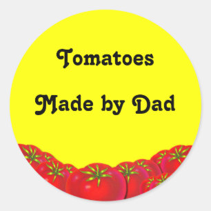 Pegatina Redonda Etiquetas de Personalizado de tomates retro