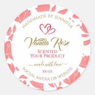 Pegatina Redonda Etiquetas de presentación de productos florales de