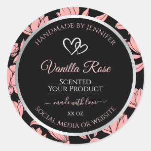 Pegatina Redonda Etiquetas de presentación de productos florales en