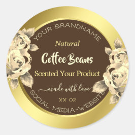 Pegatina Redonda Etiquetas de presentación de productos florales No