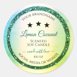 Pegatina Redonda Etiquetas de producto de fragmentos de Purpurina d