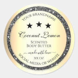 Pegatina Redonda Etiquetas de productos con efecto oro del Purpurin