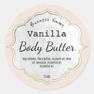 Pegatina Redonda Etiquetas de productos de manteca corporal perfuma