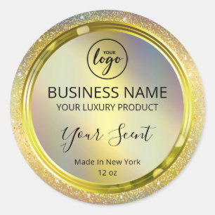 Pegatina Redonda Etiquetas de productos de Purpurina Holográfico de