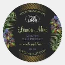 Etiquetas de productos exóticos Logo de flores mor