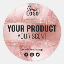 Pegatina Redonda Etiquetas De Productos Skincare Y Spa En Oro Rosa