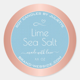 Pegatina Redonda Etiquetas de sal marina con efecto oro Rosa Guay a