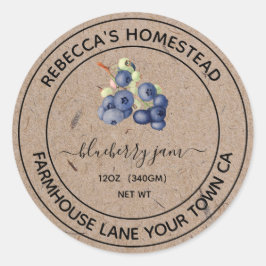 Pegatina Redonda Etiquetas de tarro de conservas de papel Kraft de 