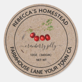 Pegatina Redonda Etiquetas de tarro de conservas de papel Kraft de 