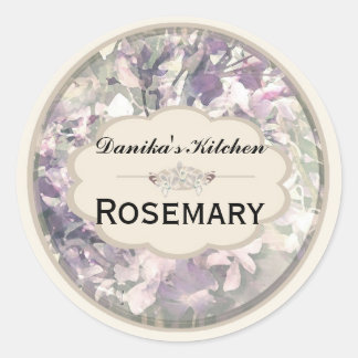 Pegatina Redonda etiquetas de tarro de especias de orquídeas de cre