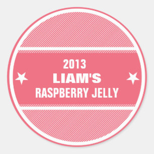 Pegatina Redonda Etiquetas de tarro de latón personalizado de rayas