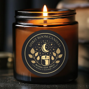 Pegatina Redonda Etiquetas de velas apothecarias de brujería negra