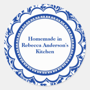 Pegatina Redonda Etiquetas de vintage para mermeladas caseras y gel