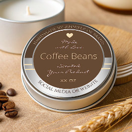 Pegatina Redonda Etiquetas elegantes de embalaje de productos marro