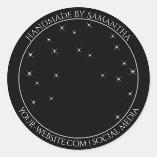 Pegatina Redonda Etiquetas elegantes de Purpurina púrpura para emba