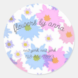 Pegatina Redonda Etiquetas floristas para la tienda de flores