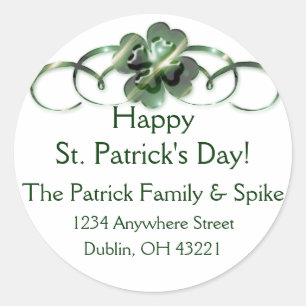 Pegatina Redonda Etiquetas irlandesas de dirección de retorno :: Di