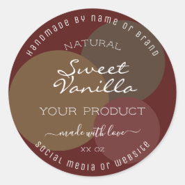 Pegatina Redonda Etiquetas modernas de embalaje de productos de col