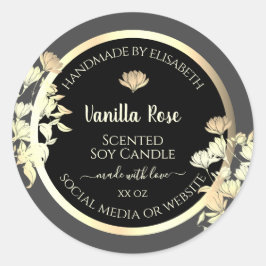 Pegatina Redonda Etiquetas modernas de embalaje en negro y gris mar