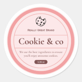 Pegatina Redonda Etiquetas para Galletas, Etiquetas para Yogur, Eti