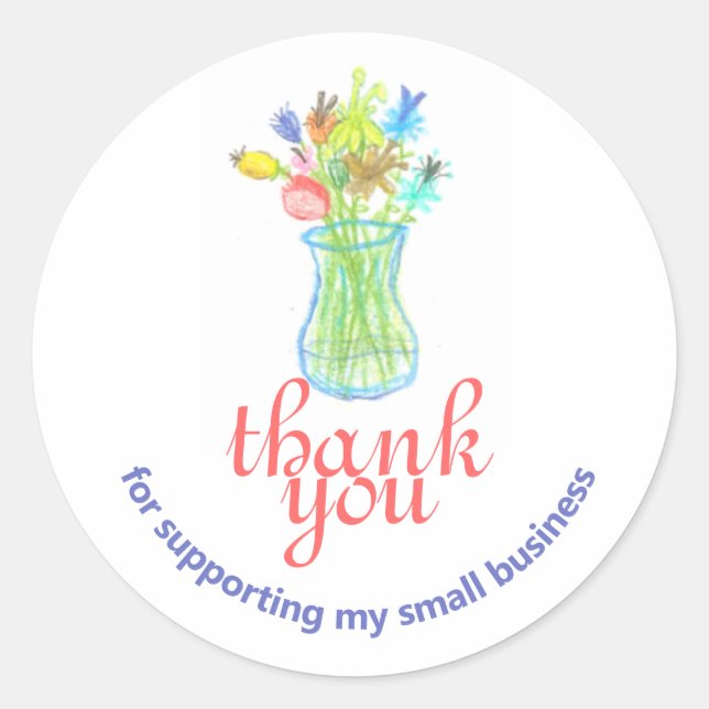 Pegatina Redonda Etiquetas para pequeñas empresas (Anverso)