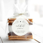 Pegatina Redonda Etiquetas Pegatinas del kit del kit del partido de<br><div class="desc">Las etiquetas pegatinas de nuestro s'mores incluyen brochetas de malvavisco con elegantes letras para el sello perfecto de llevar regalos a casa para su evento fiesta o boda.</div>