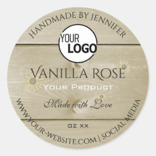 Pegatina Redonda Etiquetas y logotipos de productos de grano de mad