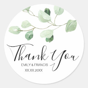 Pegatina Redonda eucalipto gracias