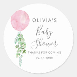 Pegatina Redonda Eucalyptus Baby Shower