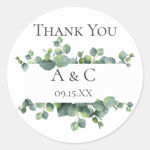 Pegatina Redonda Eucalyptus Branches Favor Personalizado