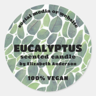 Pegatina Redonda Eucalyptus Candle