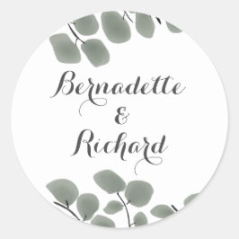 Pegatina Redonda Eucalyptus deja tema